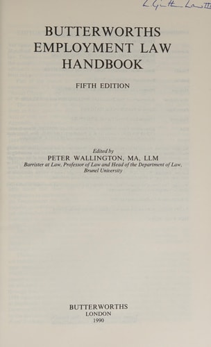Edition published by Butterworths