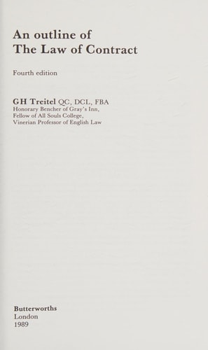 An Outline of the Law of Contract