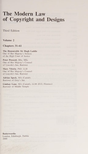The Modern Law of Copyright and Designs