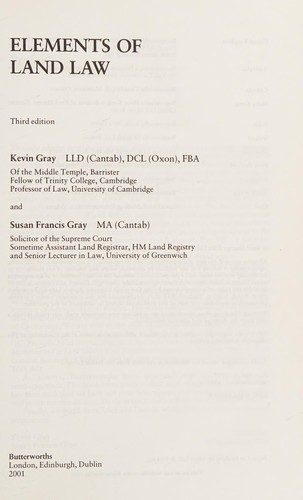 Elements of Land Law