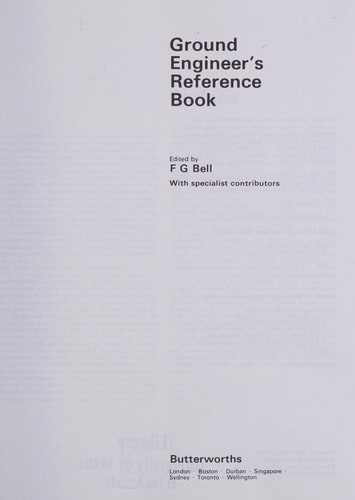 Ground Engineer's Reference Book