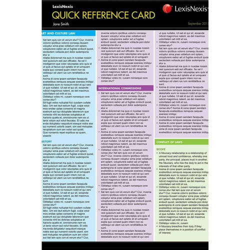 Quick Reference Card: Work Health and Safety, 2nd Edition