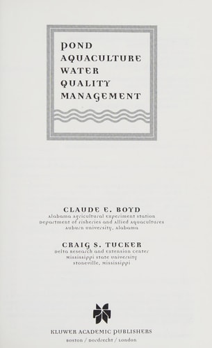 Pond Aquaculture Water Quality Management