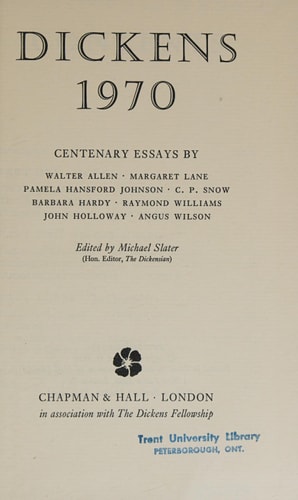 Dickens 1970: centenary essays