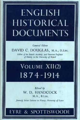 English Historical Documents 1874-1914
