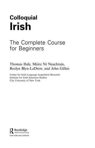 Colloquial Irish The Complete Course for Beginners