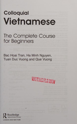 Colloquial Vietnamese The Complete Course for Beginners