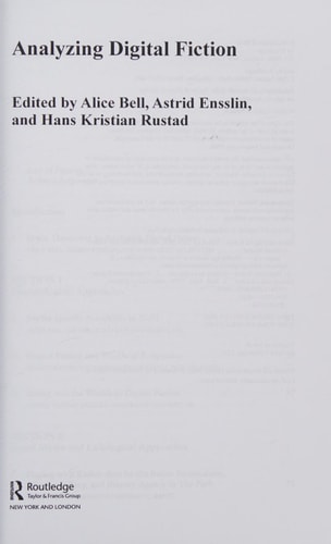 Analyzing Digital Fiction
