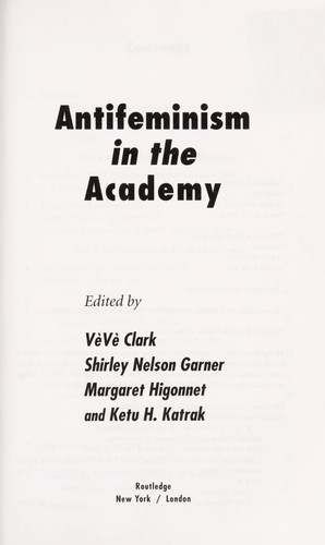 Anti-feminism in the Academy