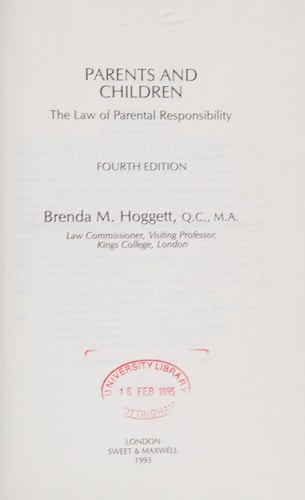 Parents and children: The law of parental responsibility