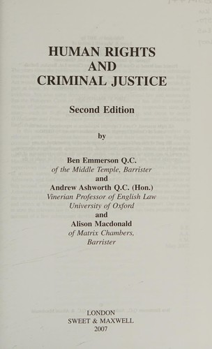 Human Rights and Criminal Justice
