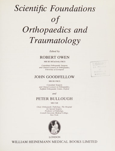 Scientific Foundations of Orthopaedics and Traumatology