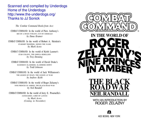 In the World of Roger Zelazny's Nine Princes in Amber The Black Road Warrior