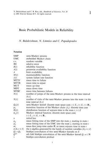 Advances in Reliability
