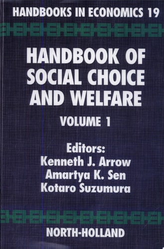 Handbook of Social Choice and Welfare