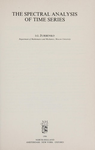 The Spectral Analysis of Time Series (North-holland Series in Statistics and Probability)