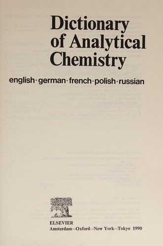 Dictionary of Analytical Chemistry