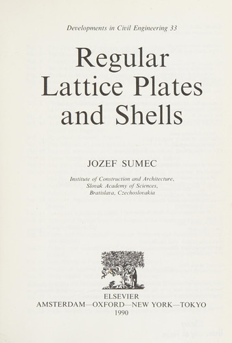 Regular Lattice Plates and Shells (DEVELOPMENTS IN CIVIL ENGINEERING)