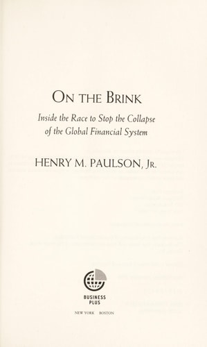 On the Brink: Inside the Race to Stop the Collapse of the Global Financial System