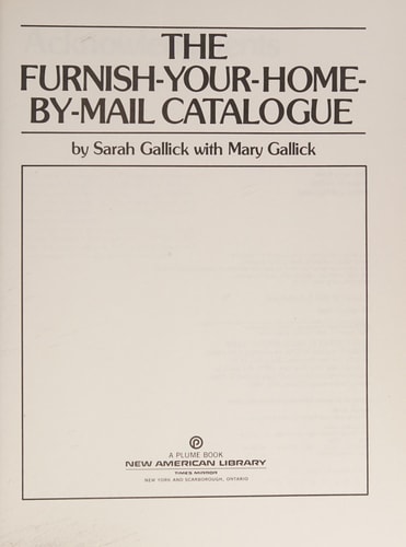The Furnish-your-home-by-mail Catalogue