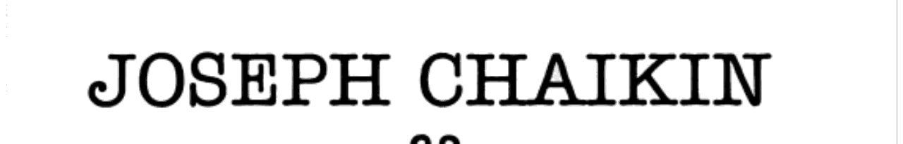 Joseph Chaikin & Sam Shepard Letters and Texts, 1972-1984