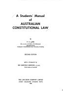 A students' manual of Australian constitutional law