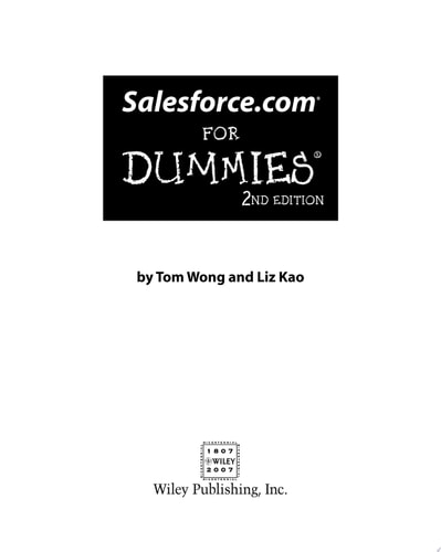 Salesforce.com For Dummies