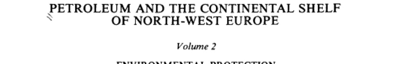 Petroleum and the Continental Shelf of North-west Europe