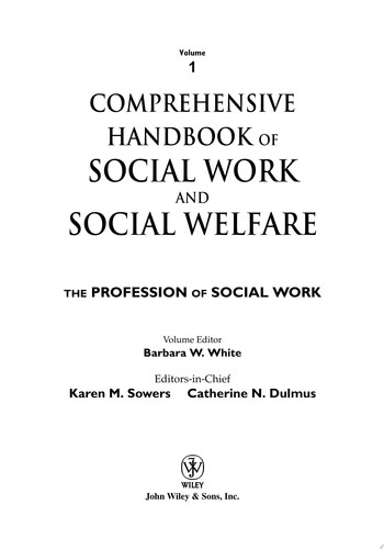 Comprehensive Handbook of Social Work and Social Welfare, The Profession of Social Work
