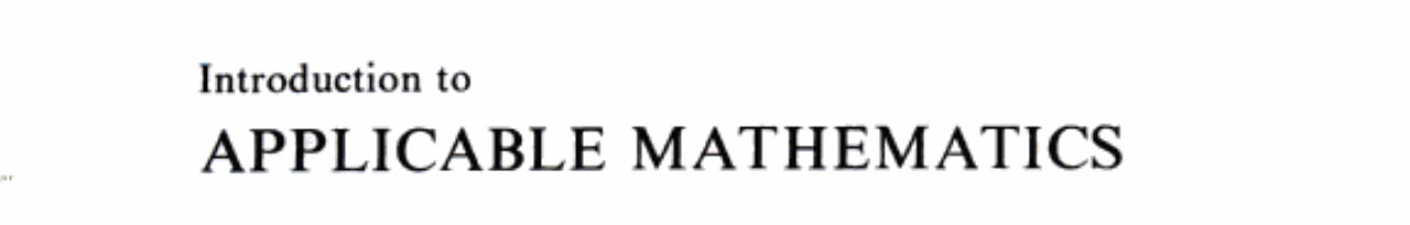 Introduction to Applicable Mathematics: Elementary analysis