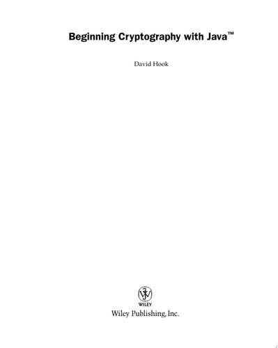 Beginning Cryptography with Java
