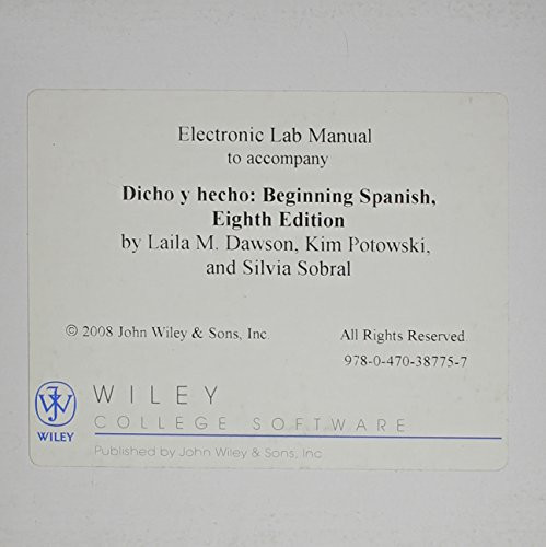 Dicho y hecho, Quia eLab Manual access card Beginning Spanish
