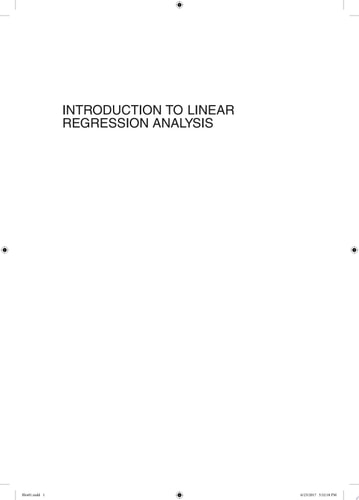 Introduction to Linear Regression Analysis