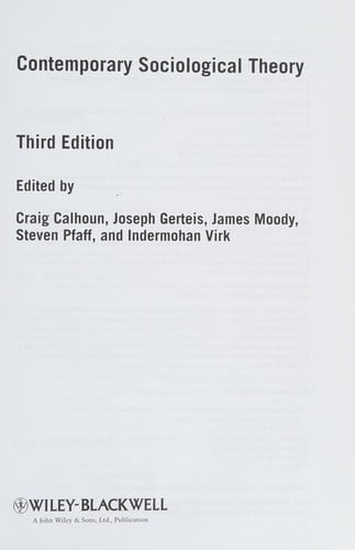 Contemporary Sociological Theory