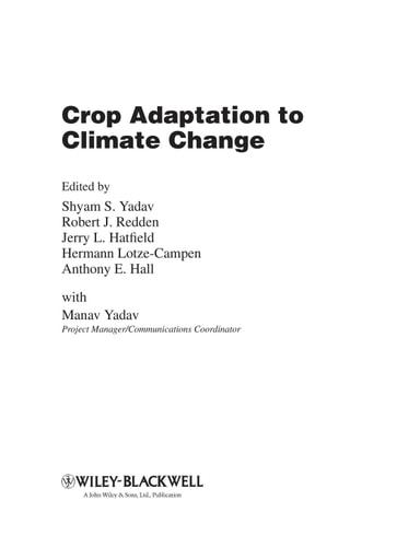 Crop Adaptation to Climate Change