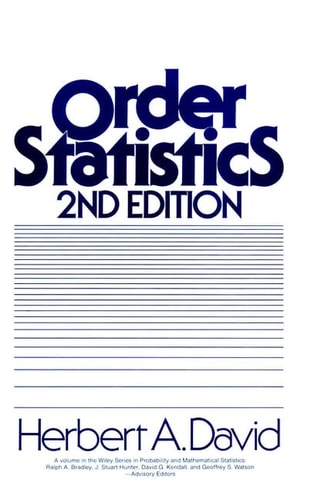 Order Statistics (Wiley Series in Probability and Statistics)