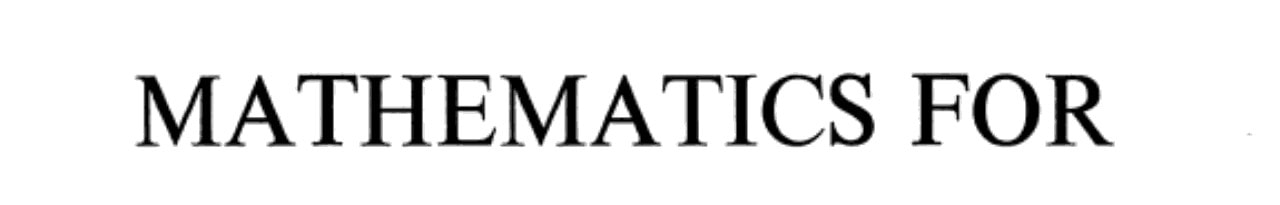 Mathematics for Statistics