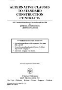 Alternative Clauses to Standard Construction Contracts: 1997 Cumulative Supplement