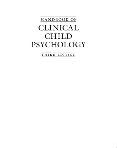 Handbook of Clinical Child Psychology
