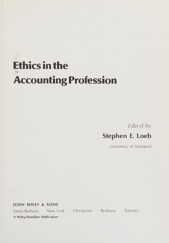 Ethics in the Accounting Profession (Wiley Self-Teaching Guides)