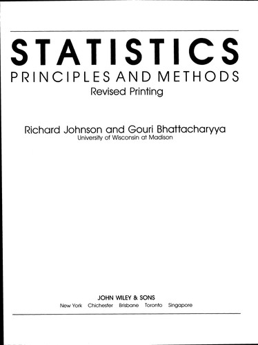 Statistics: Principles and Methods