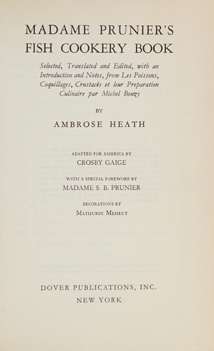 Madame Prunier's Fish Cookery Book