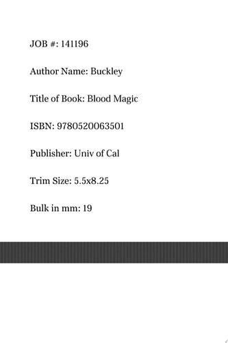 Blood Magic The Anthropology of Menstruation