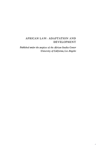African Law Adaptation and Development