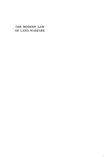The Modern Law of Land Warfare