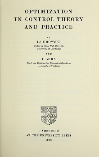Optimization in Control Theory and Practice