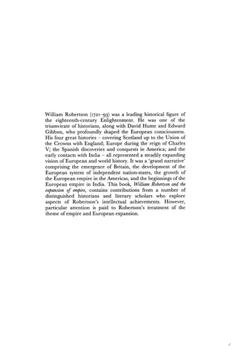 William Robertson and the Expansion of Empire