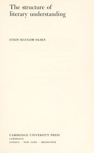 The Structure of Literary Understanding