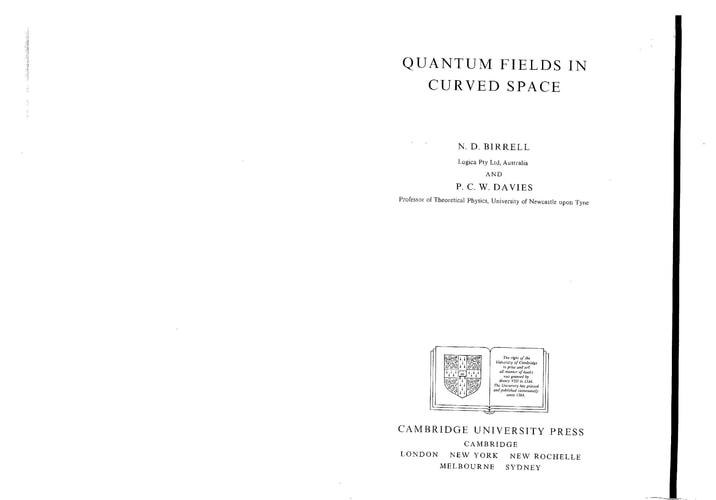 Quantum Fields in Curved Space