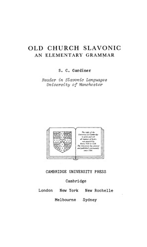 Old Church Slavonic: An Elementary Grammar